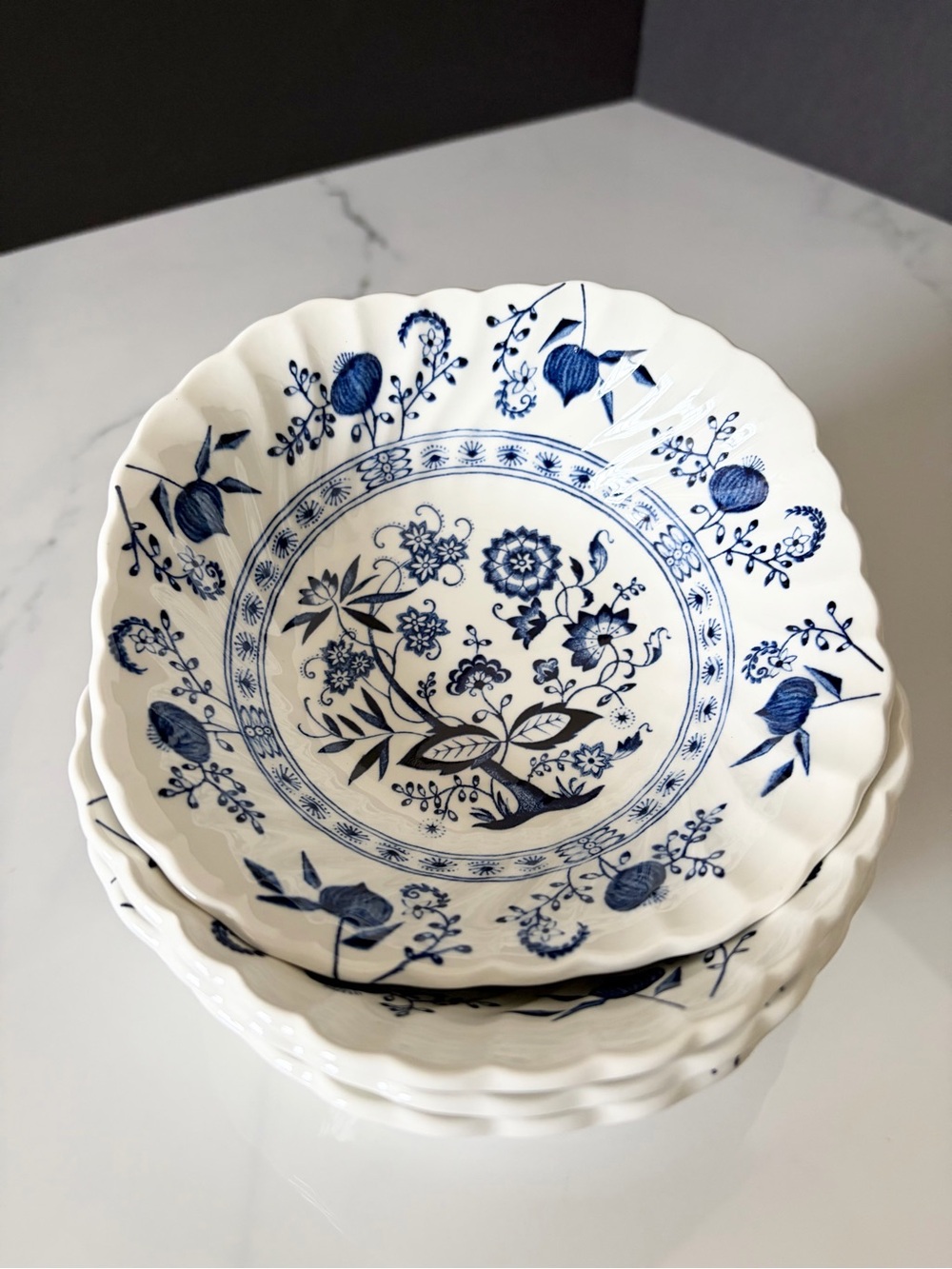 SET of 4 Blue Nordic Bowls by Johnson Brothers